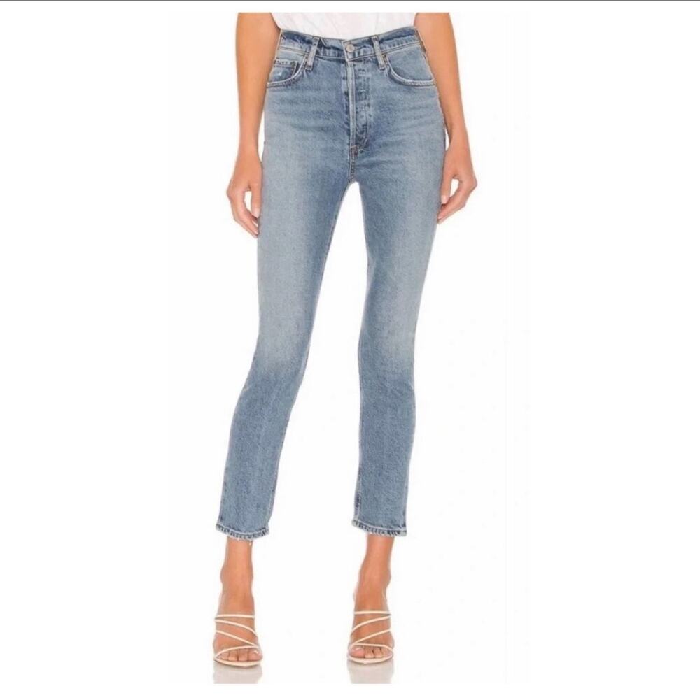Agolde Nico High Rise Button Fly Slim Jeans Size 27